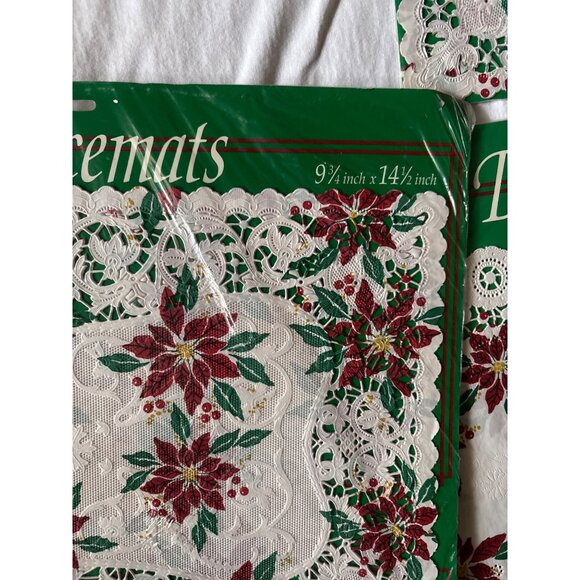Royal Lace Poinsettia Lace Placemats & Doilies Sets - Picture 11 of 12